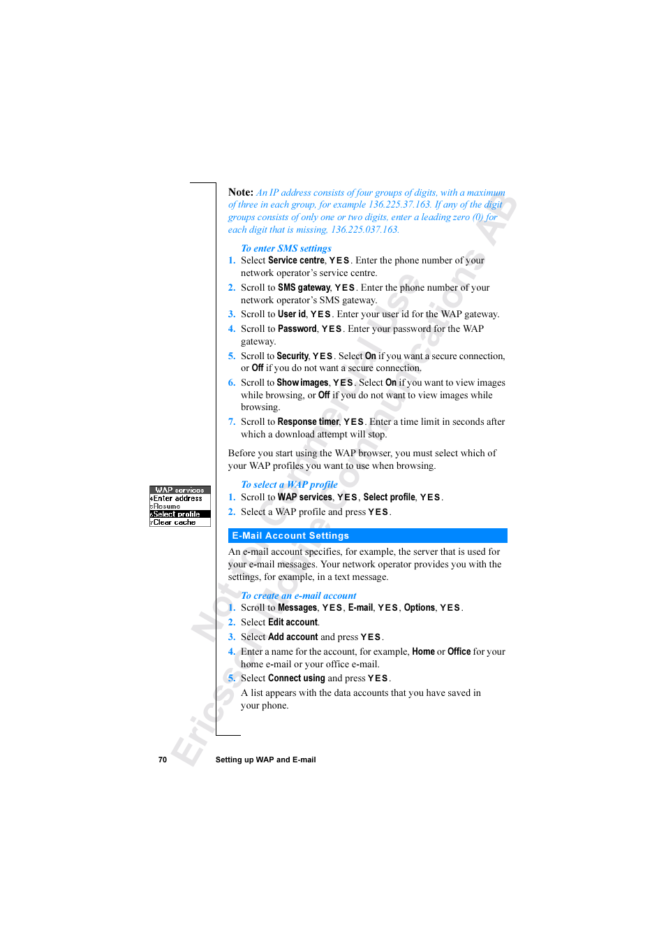 Ericsson R520 User Manual | Page 70 / 152