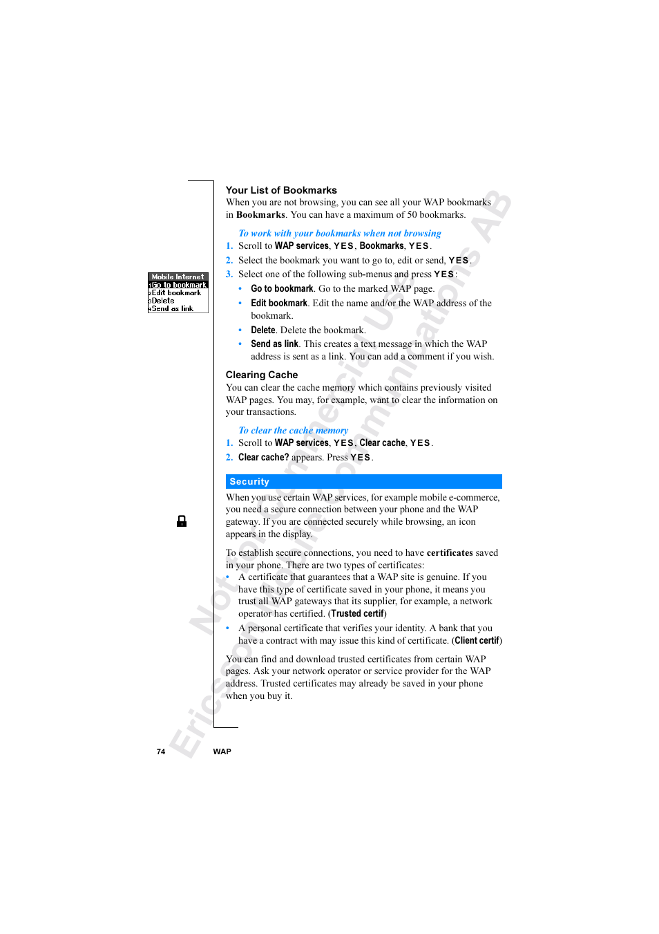 Ericsson R520 User Manual | Page 74 / 152