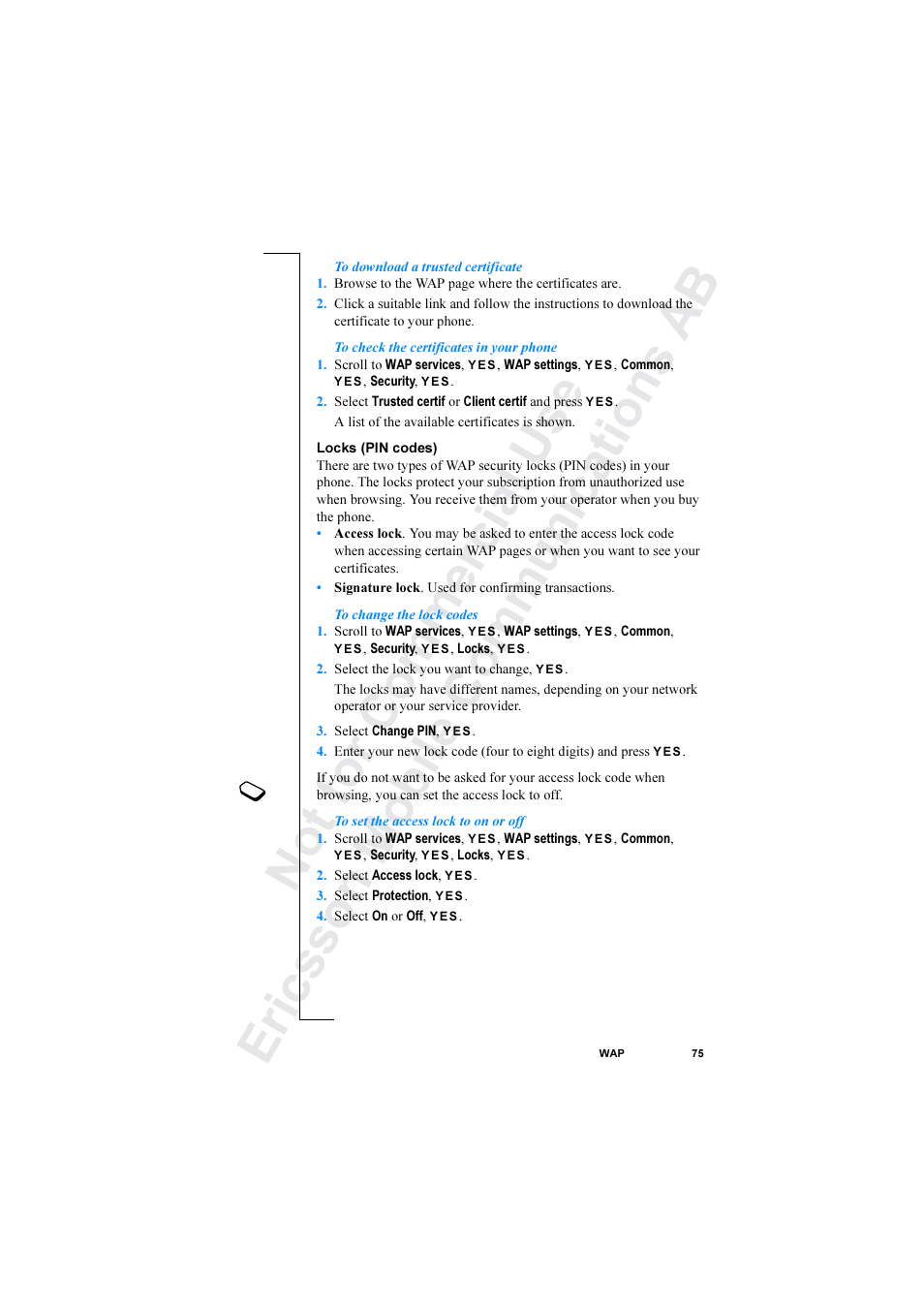 Ericsson R520 User Manual | Page 75 / 152