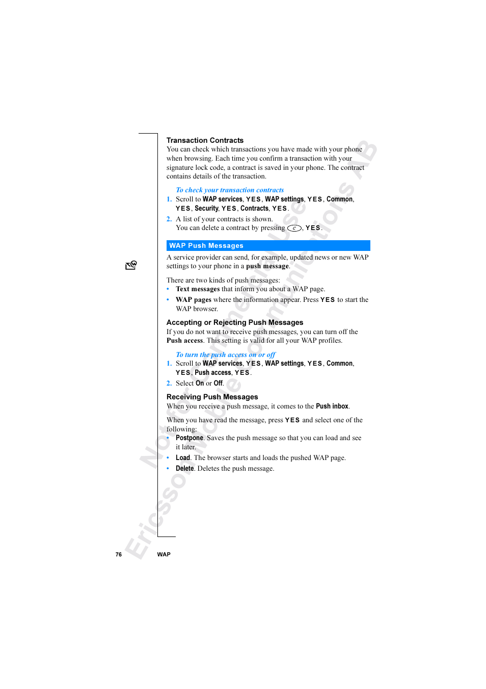 Ericsson R520 User Manual | Page 76 / 152