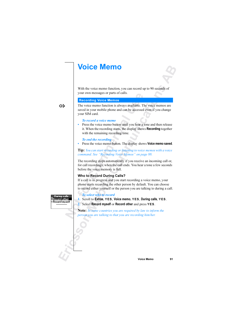 Ericsson R520 User Manual | Page 91 / 152