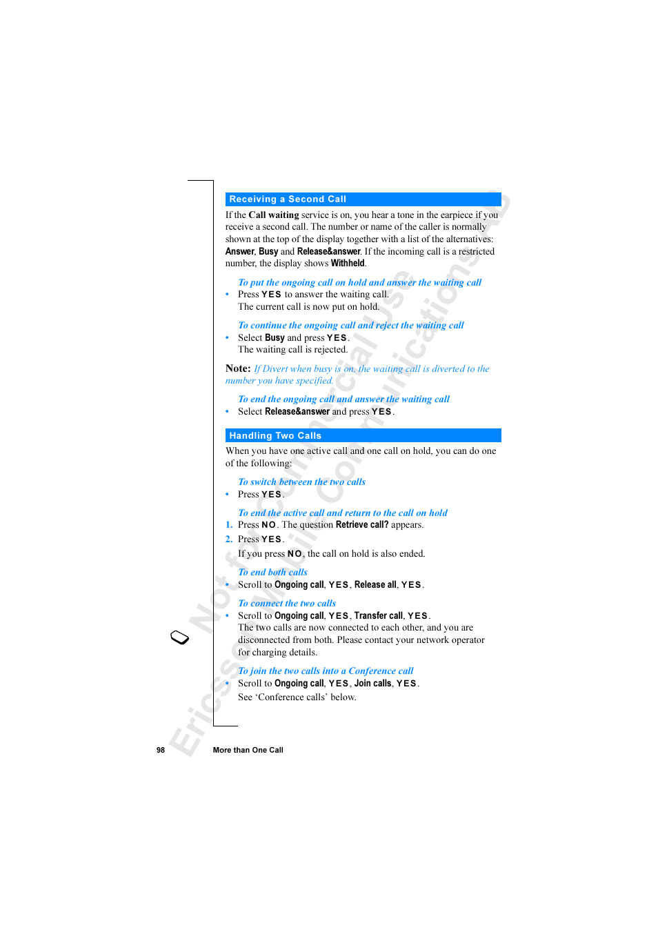 Ericsson R520 User Manual | Page 98 / 152