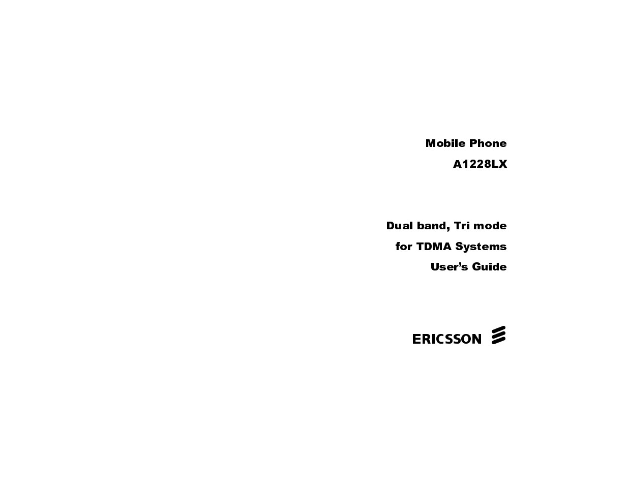 Ericsson A1228LX User Manual | 28 pages