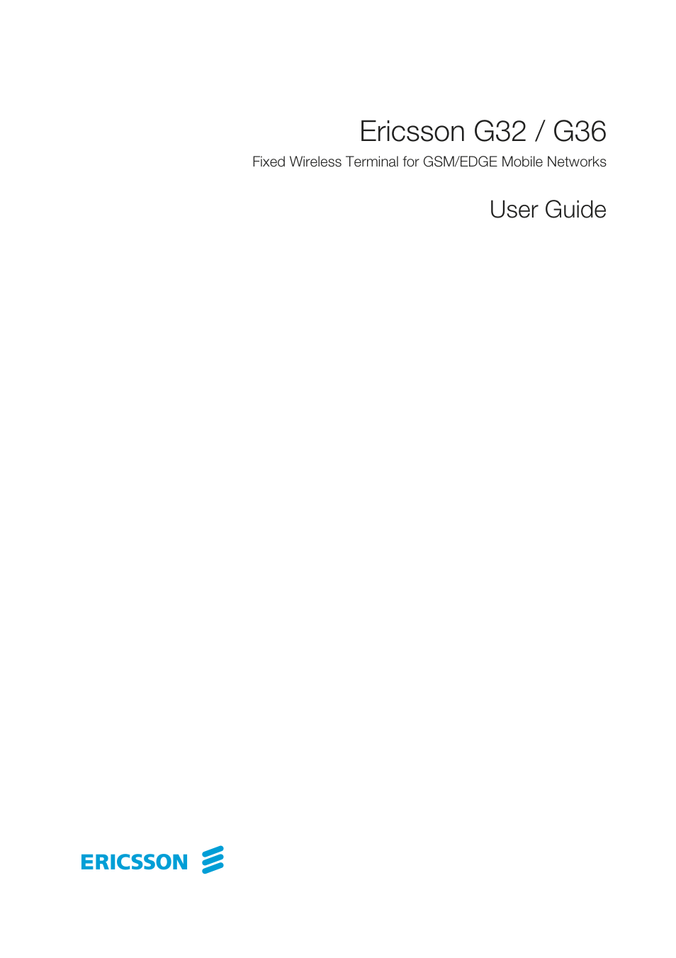 Ericsson G36 User Manual | 84 pages