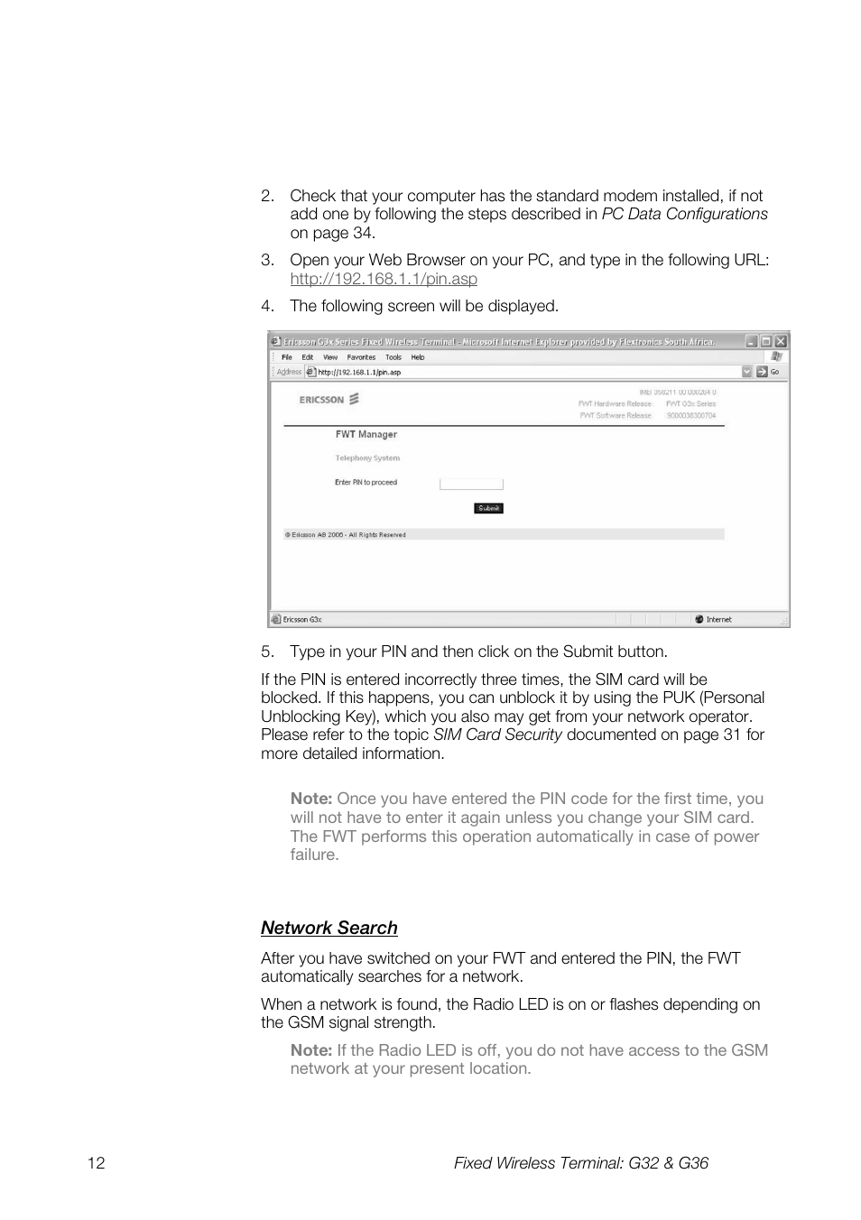 Ericsson G36 User Manual | Page 12 / 84