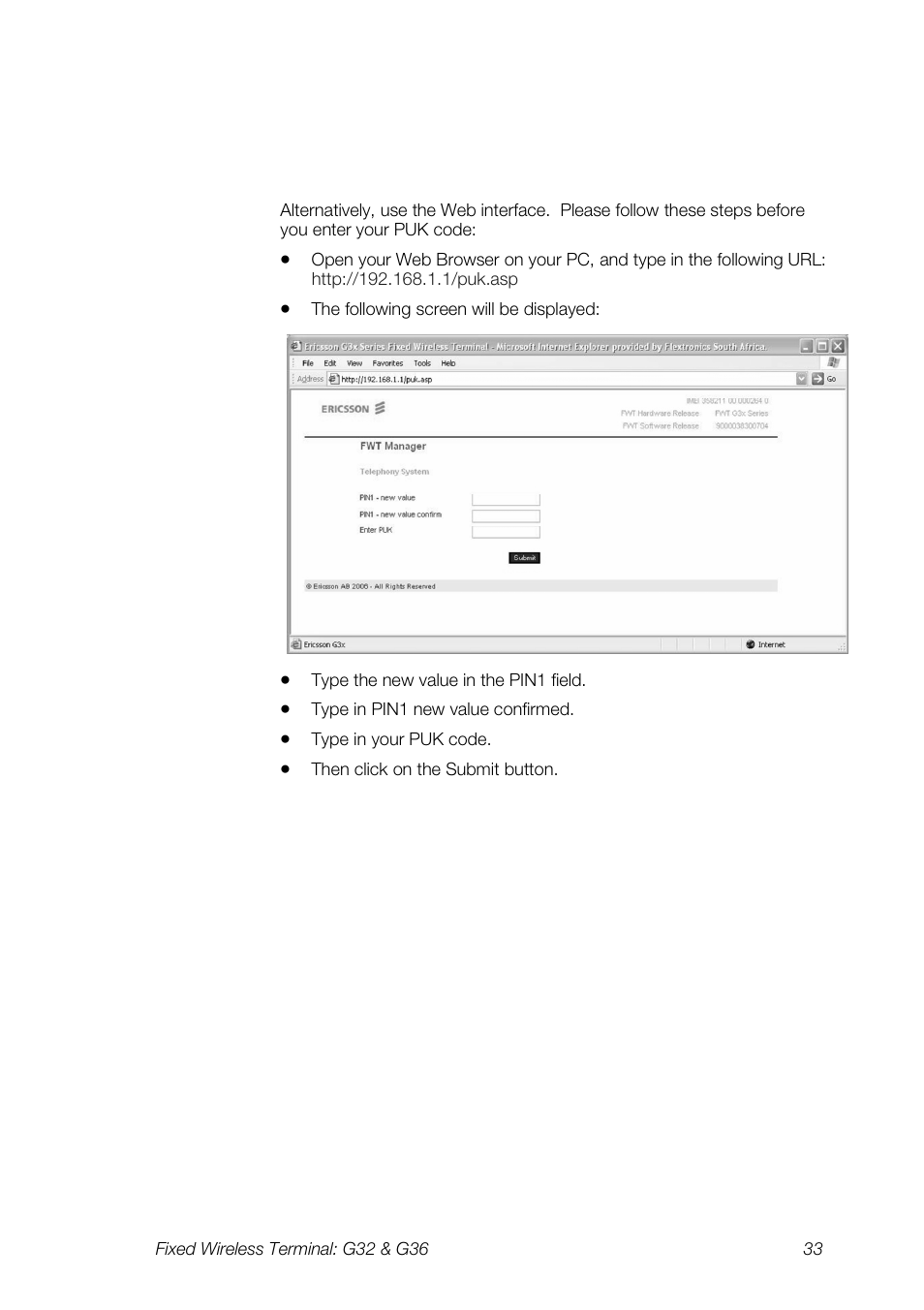 Ericsson G36 User Manual | Page 33 / 84