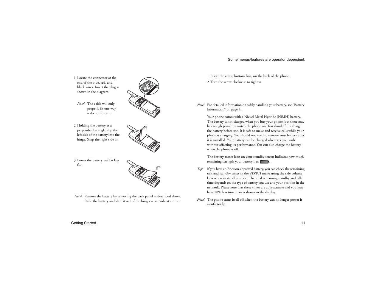 Not for commercial use - ericsson inc | Ericsson R300Z User Manual | Page 18 / 88