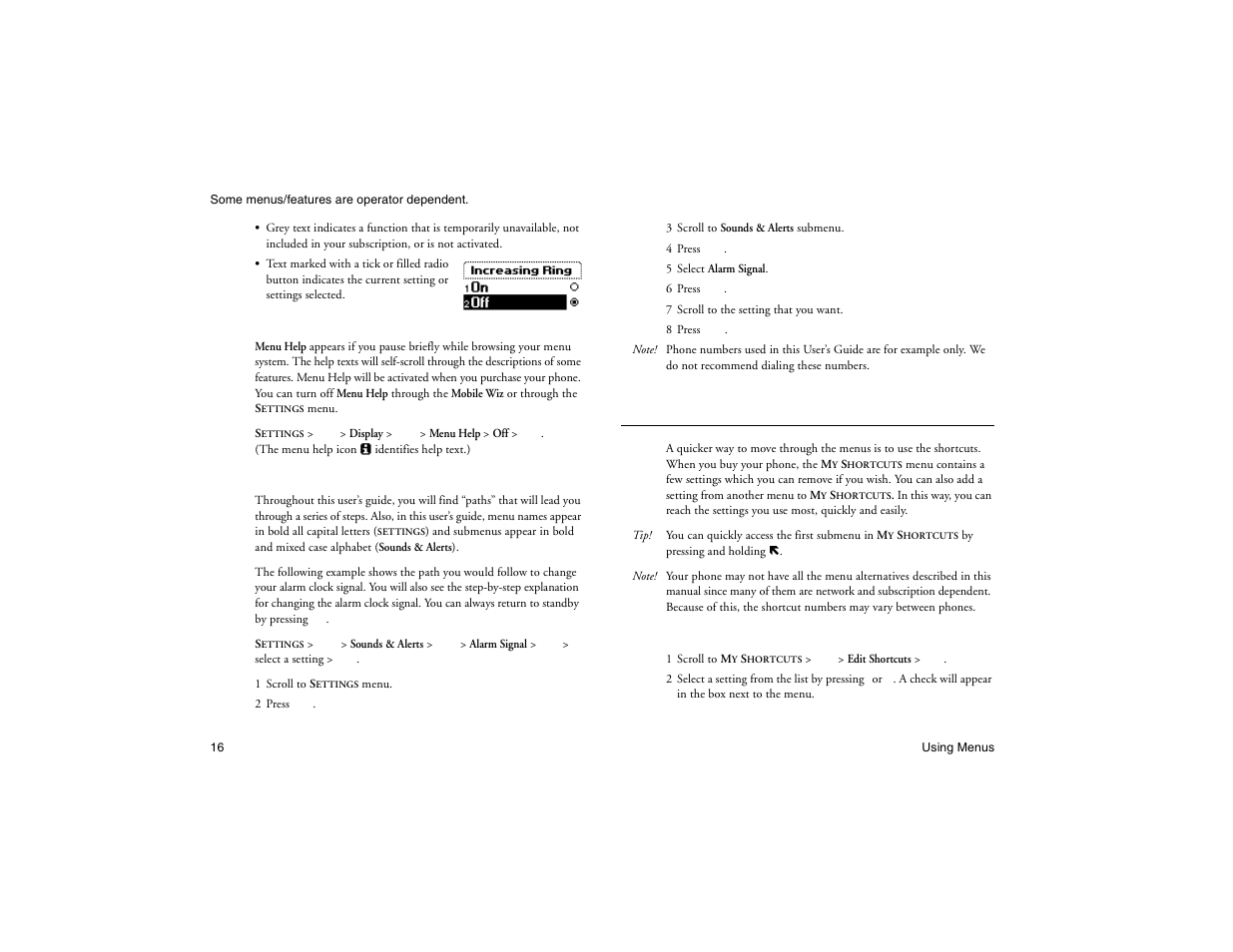 Not for commercial use - ericsson inc, My shortcuts | Ericsson R300Z User Manual | Page 23 / 88