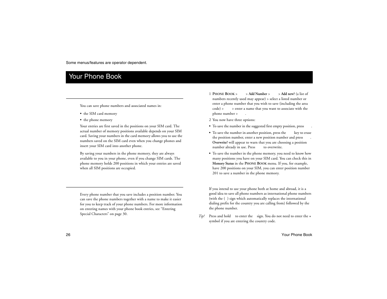 Not for commercial use - ericsson inc, Your phone book, Creating a phone book entry | Ericsson R300Z User Manual | Page 33 / 88