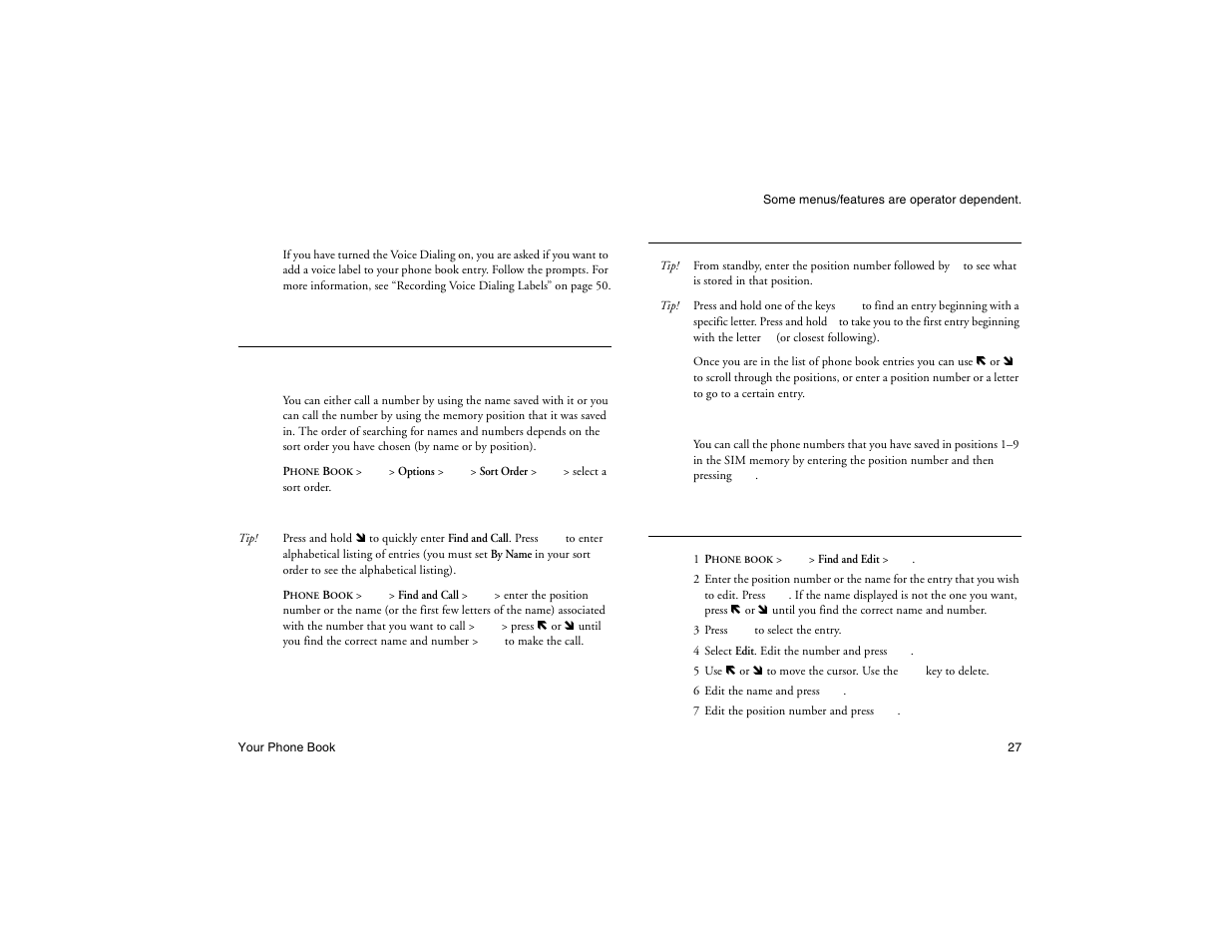 Not for commercial use - ericsson inc, Calling a phone book entry, Shortcuts to phone book entries | Keeping the phone book up to date | Ericsson R300Z User Manual | Page 34 / 88