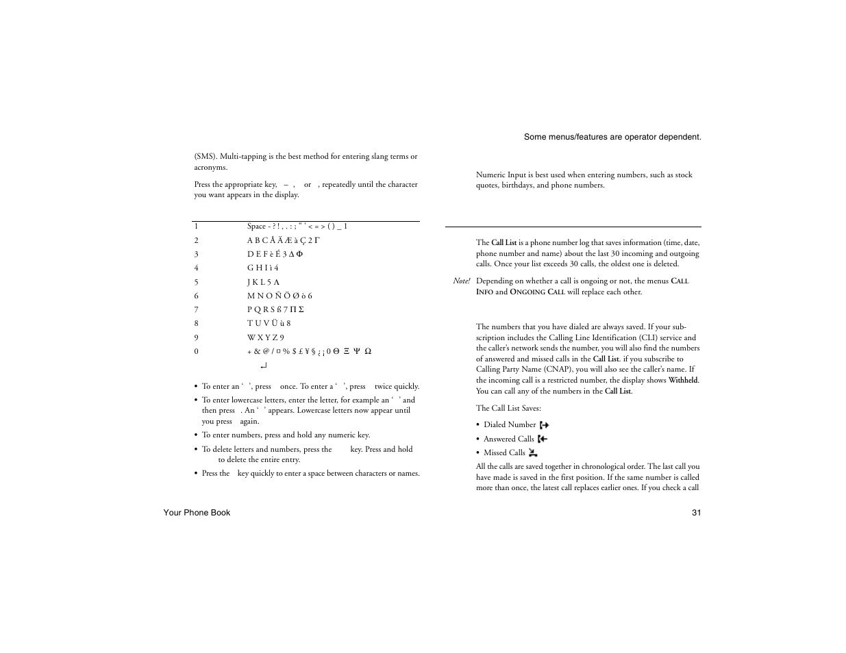 Not for commercial use - ericsson inc, Using the call list | Ericsson R300Z User Manual | Page 38 / 88