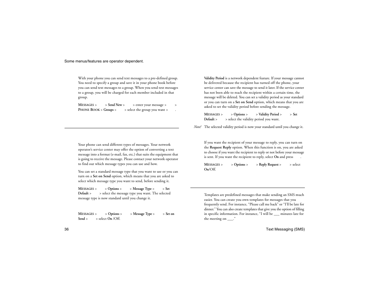 Not for commercial use - ericsson inc, Customizing your text messages, Templates for text messages | Ericsson R300Z User Manual | Page 43 / 88
