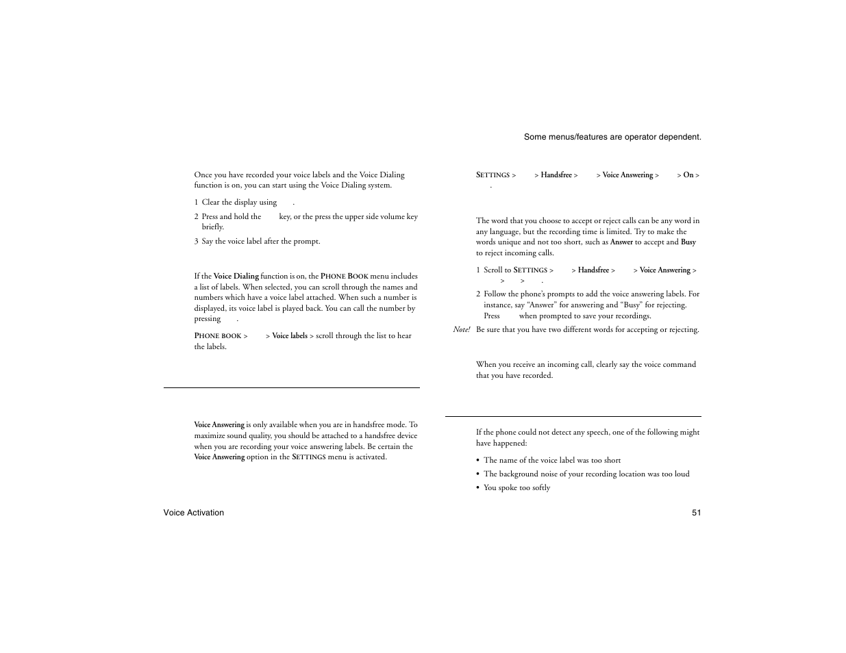 Not for commercial use - ericsson inc, Voice answering, Recording problems | Ericsson R300Z User Manual | Page 58 / 88