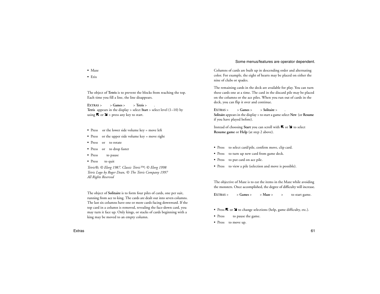 Not for commercial use - ericsson inc | Ericsson R300Z User Manual | Page 68 / 88