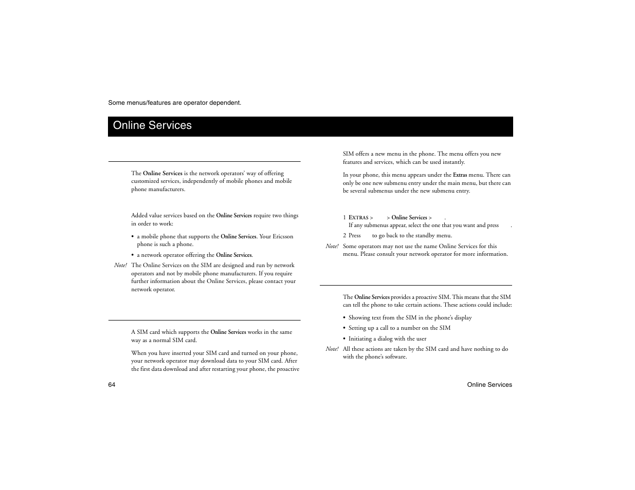 Not for commercial use - ericsson inc, Online services | Ericsson R300Z User Manual | Page 71 / 88