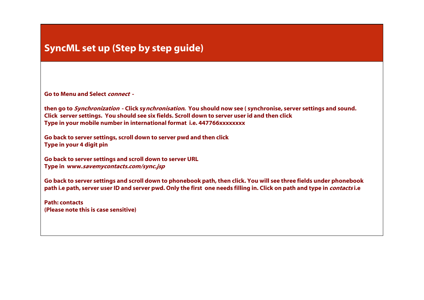 Syncml set up (step by step guide) | Ericsson T68 User Manual | Page 2 / 4