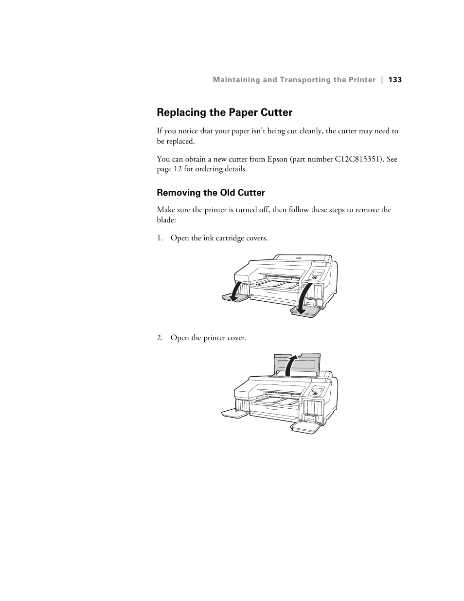 Replacing the paper cutter, Removing the old cutter | Ericsson STYLUS PRO 4900 User Manual | Page 131 / 174