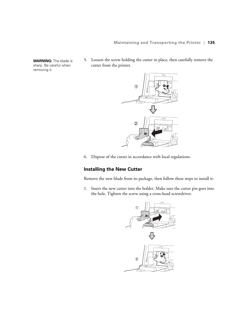 Installing the new cutter | Ericsson STYLUS PRO 4900 User Manual | Page 133 / 174