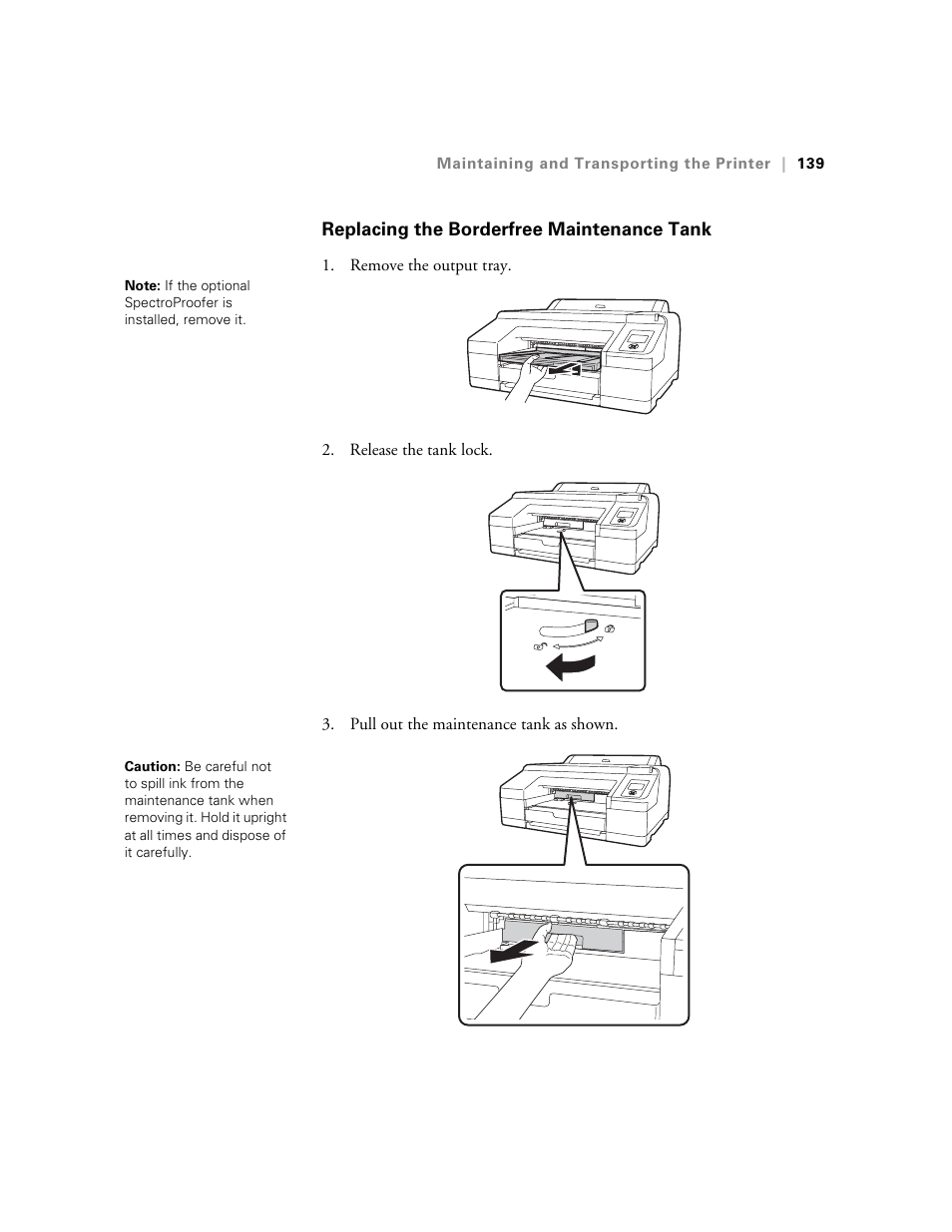 Replacing the borderfree maintenance tank | Ericsson STYLUS PRO 4900 User Manual | Page 137 / 174