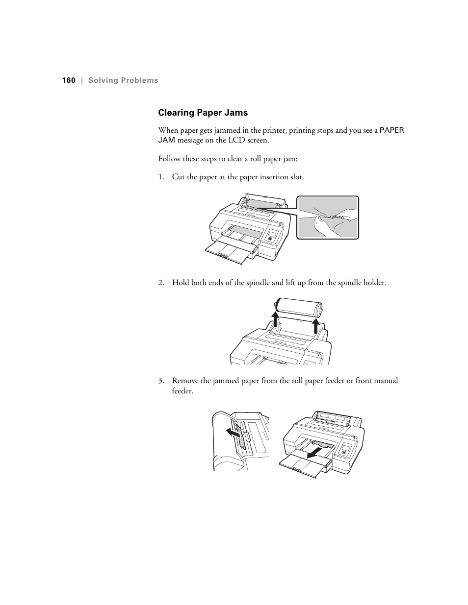 Clearing paper jams | Ericsson STYLUS PRO 4900 User Manual | Page 158 / 174