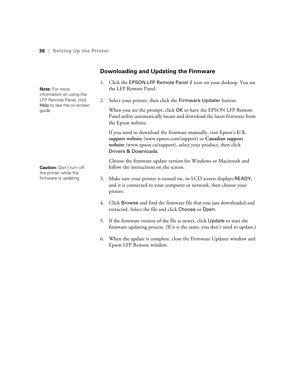 Downloading and updating the firmware | Ericsson STYLUS PRO 4900 User Manual | Page 34 / 174