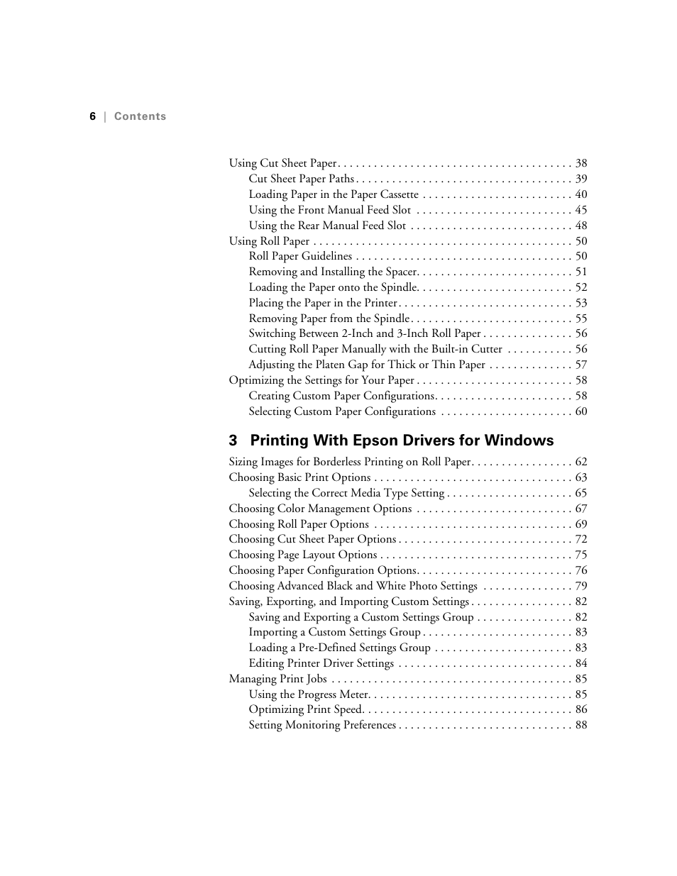 3 printing with epson drivers for windows | Ericsson STYLUS PRO 4900 User Manual | Page 6 / 174
