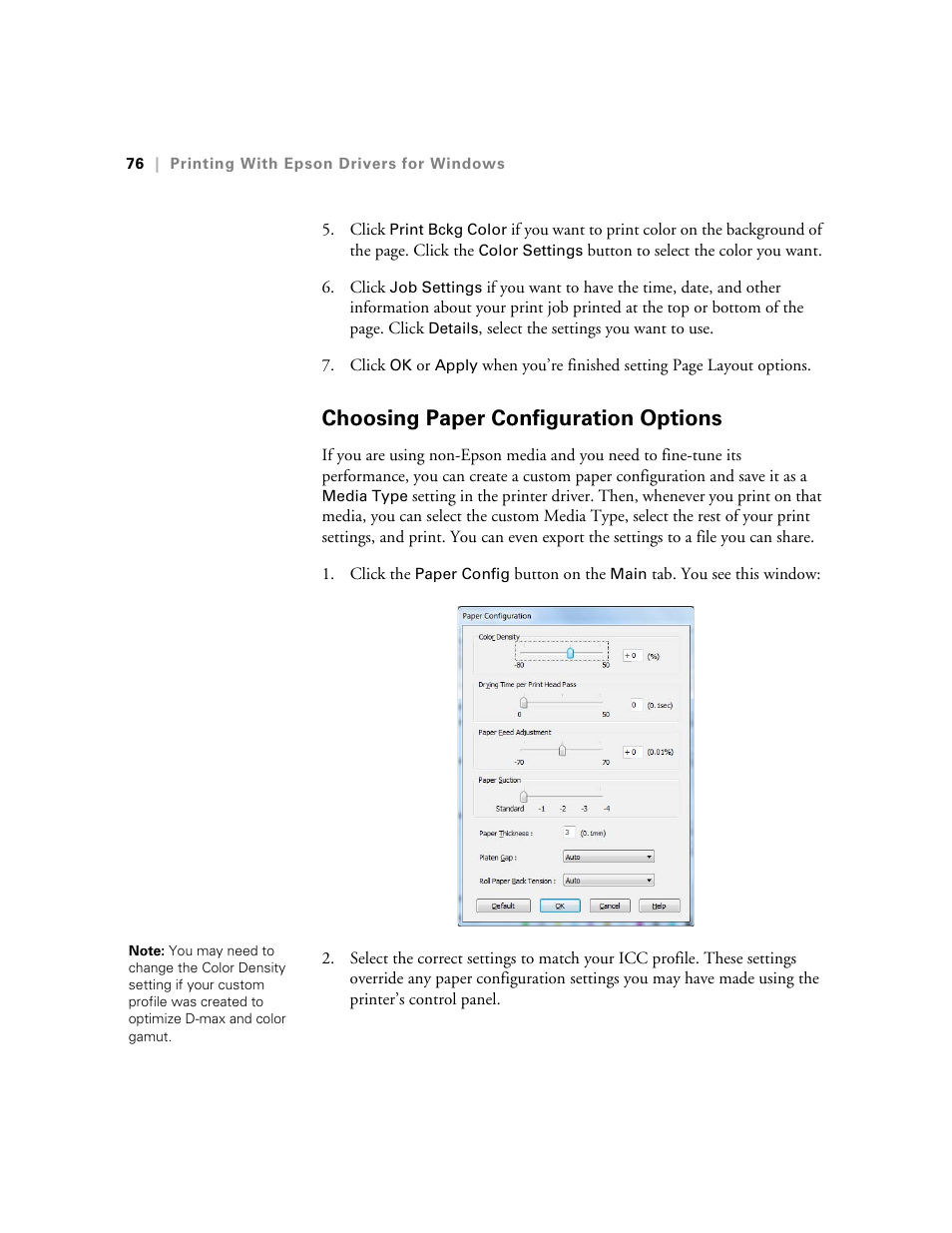 Choosing paper configuration options | Ericsson STYLUS PRO 4900 User Manual | Page 74 / 174