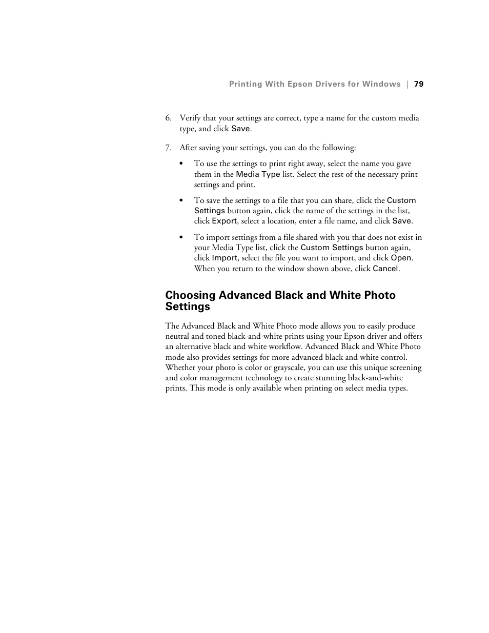 Choosing advanced black and white photo settings | Ericsson STYLUS PRO 4900 User Manual | Page 77 / 174