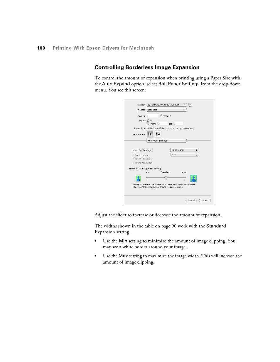 Controlling borderless image expansion, Controlling expansion of borderless images | Ericsson STYLUS PRO 4900 User Manual | Page 98 / 174