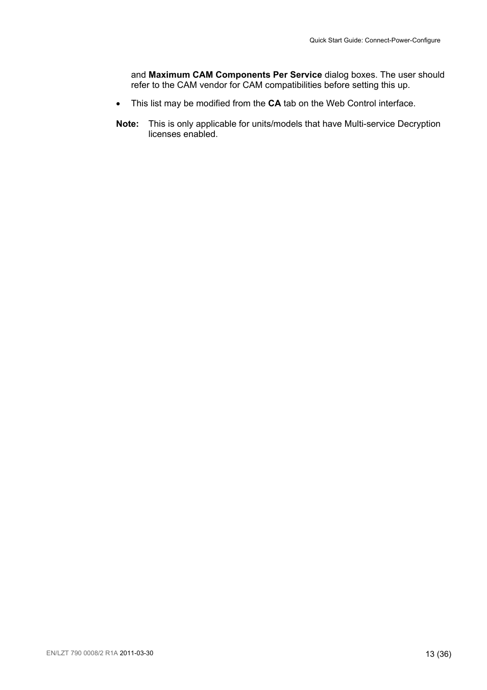 Ericsson ATSC Broadcast Receiver RX8320 User Manual | Page 13 / 36