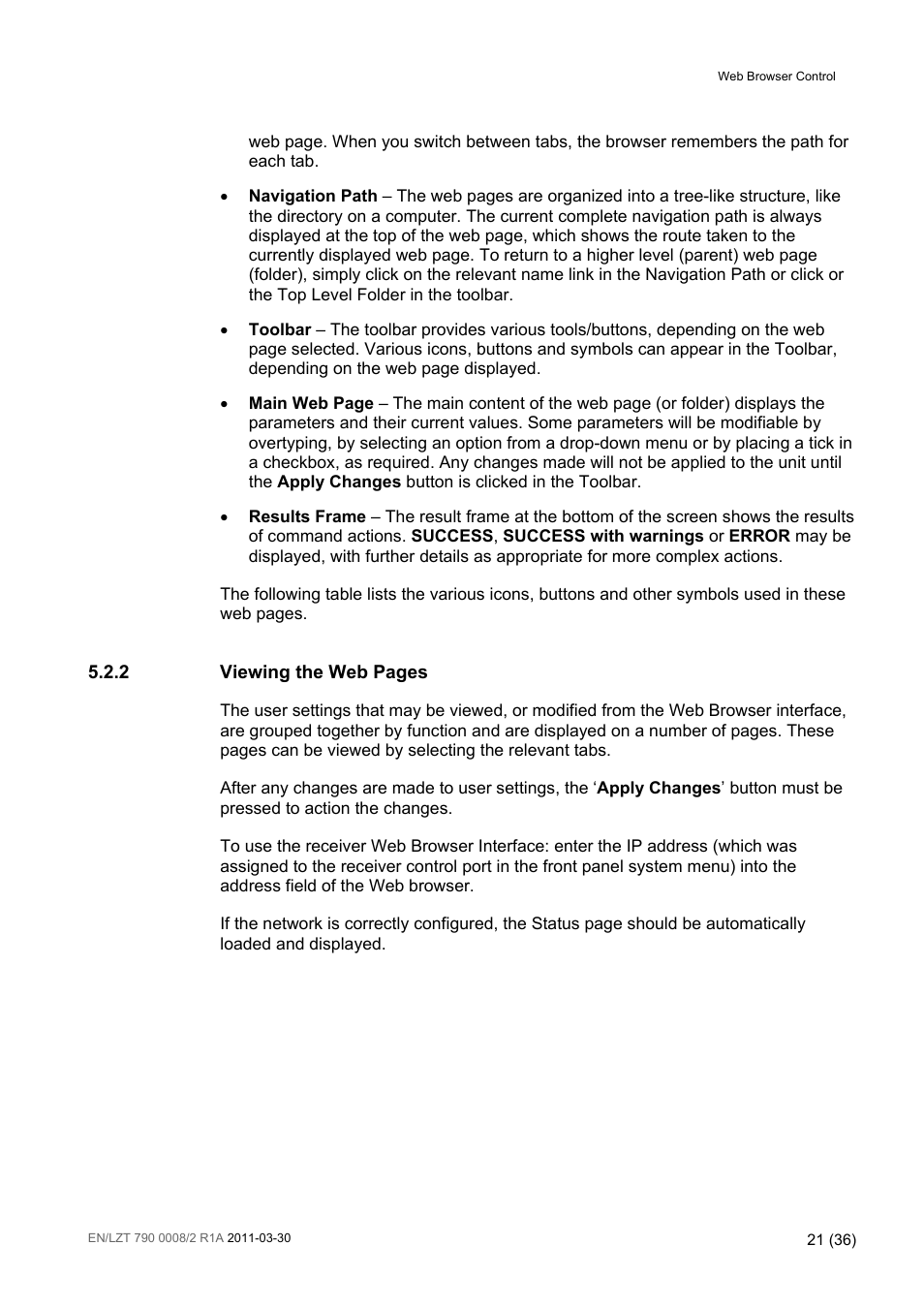 Ericsson ATSC Broadcast Receiver RX8320 User Manual | Page 21 / 36