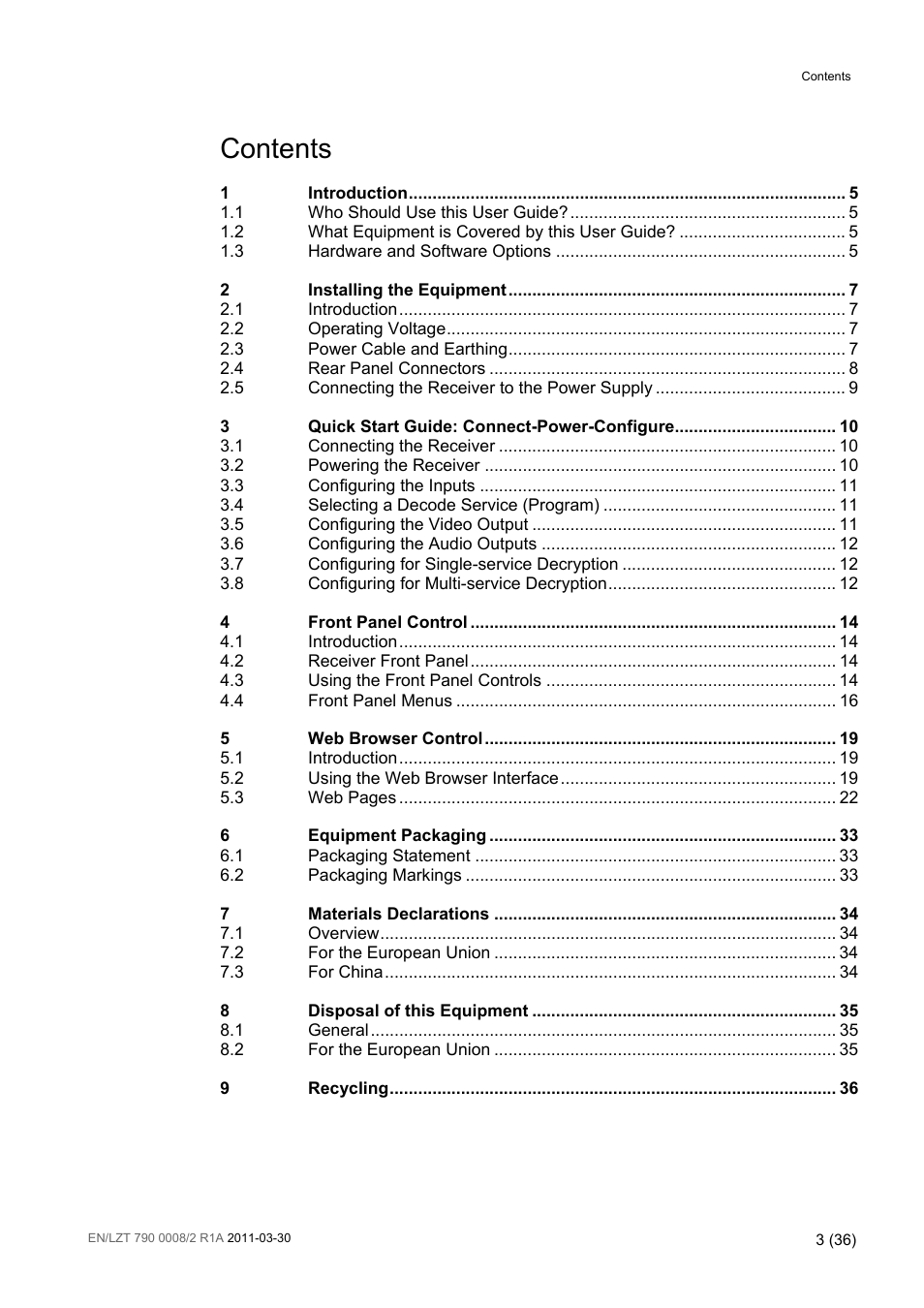 Ericsson ATSC Broadcast Receiver RX8320 User Manual | Page 3 / 36