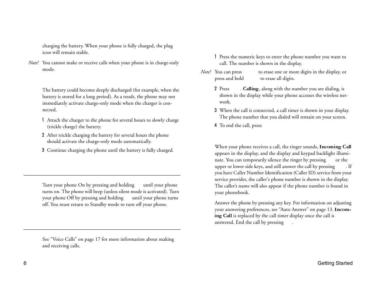 Not for commercial use - ericsson inc, Turning your phone on and off, Making and receiving calls | Ericsson A1228c User Manual | Page 12 / 60