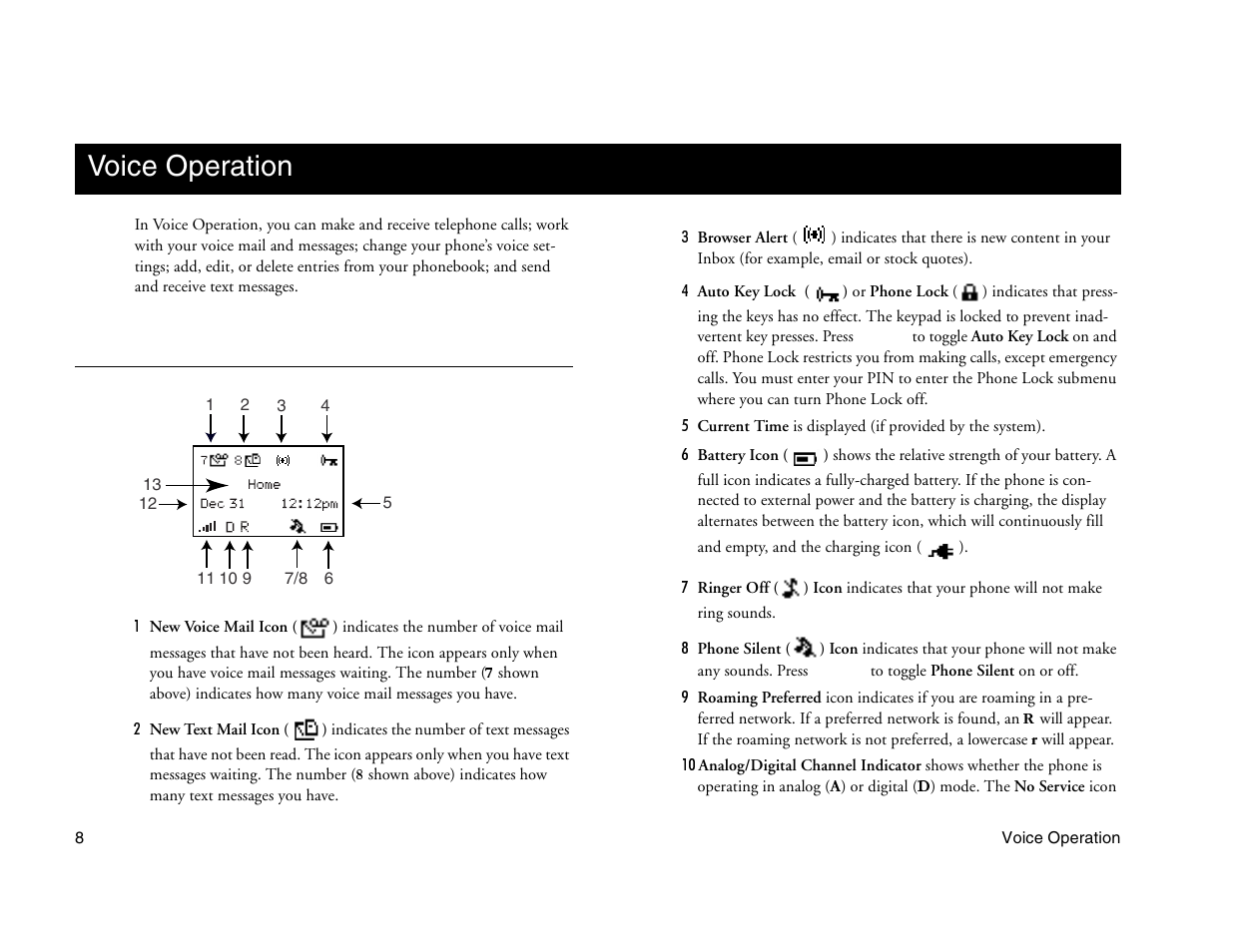 Not for commercial use - ericsson inc, Voice operation, Your display in voice operation | Ericsson A1228c User Manual | Page 14 / 60