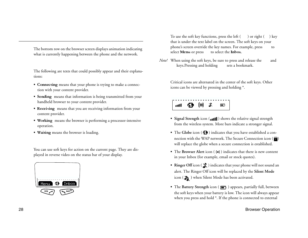 Not for commercial use - ericsson inc, Browser status | Ericsson A1228c User Manual | Page 34 / 60