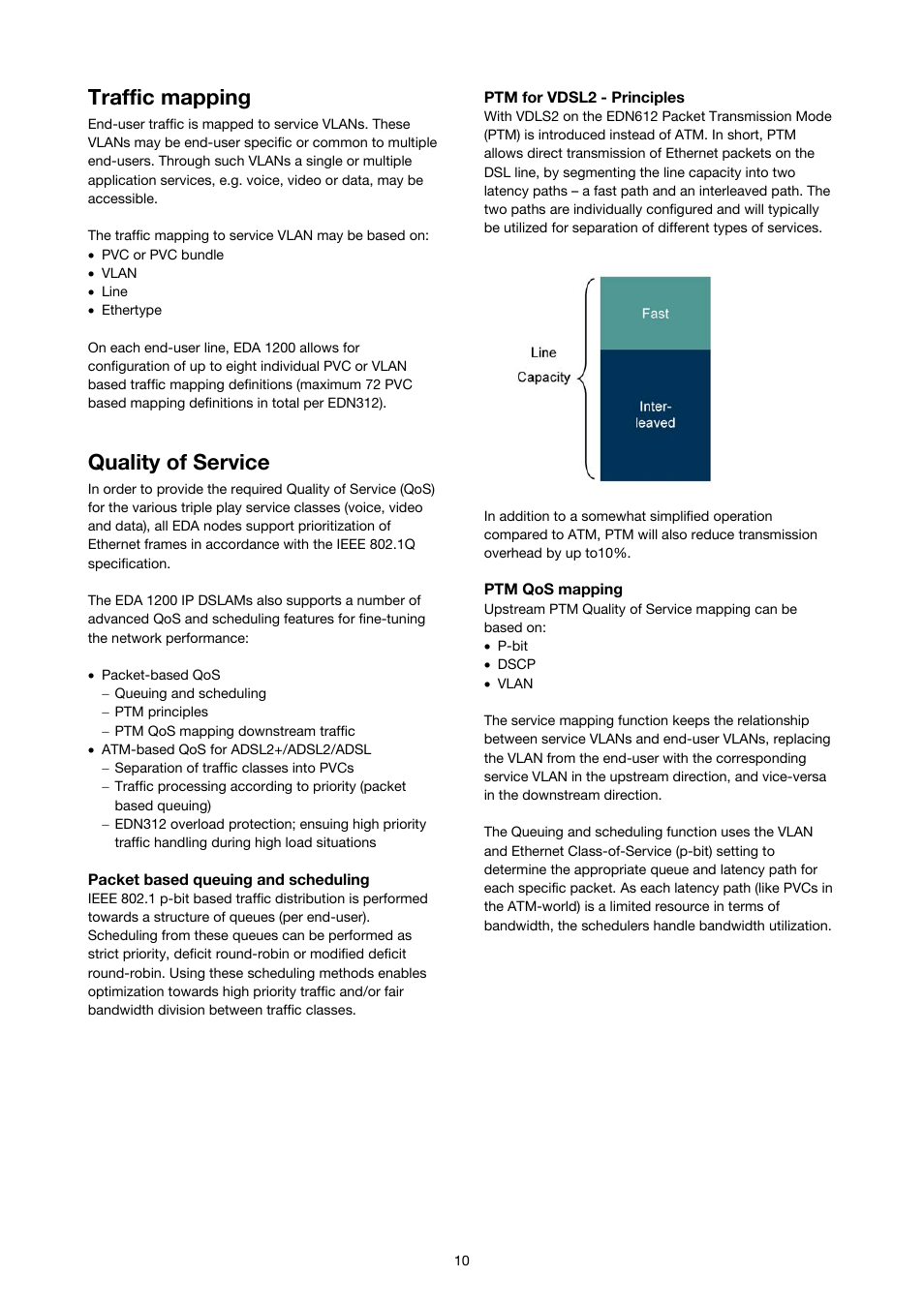 Traffic mapping, Quality of service | Ericsson SOLUTION DESCRIPTION EDA 1200 4.0 User Manual | Page 10 / 22