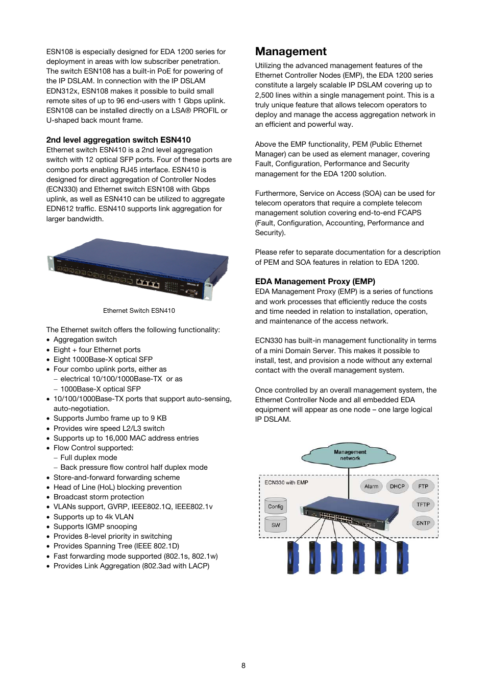 Management | Ericsson SOLUTION DESCRIPTION EDA 1200 4.0 User Manual | Page 8 / 22