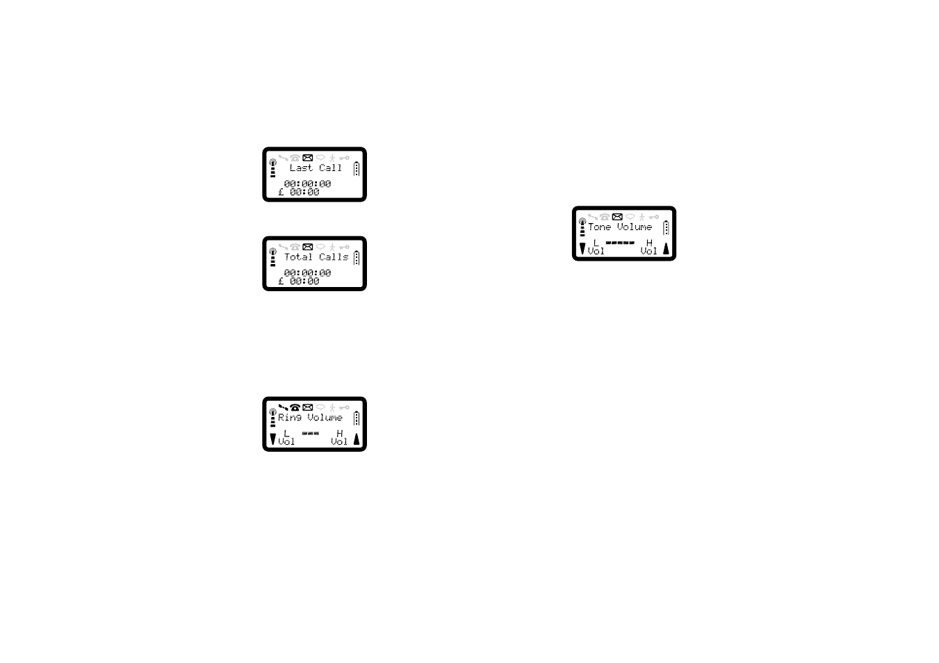 To change the ring volume, To change key tone volume, To redial the last dialled number | E “to redial the last dialled number” on | Ericsson SATELLITE R290 User Manual | Page 26 / 74