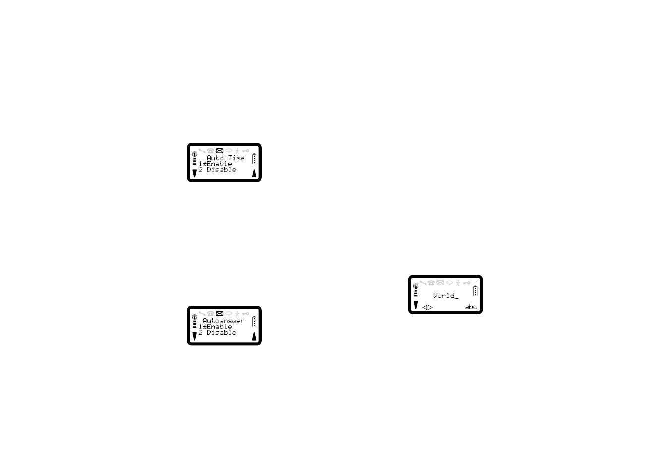 Automatic display of call time, Auto answer, Greetings | Clock | Ericsson SATELLITE R290 User Manual | Page 41 / 74