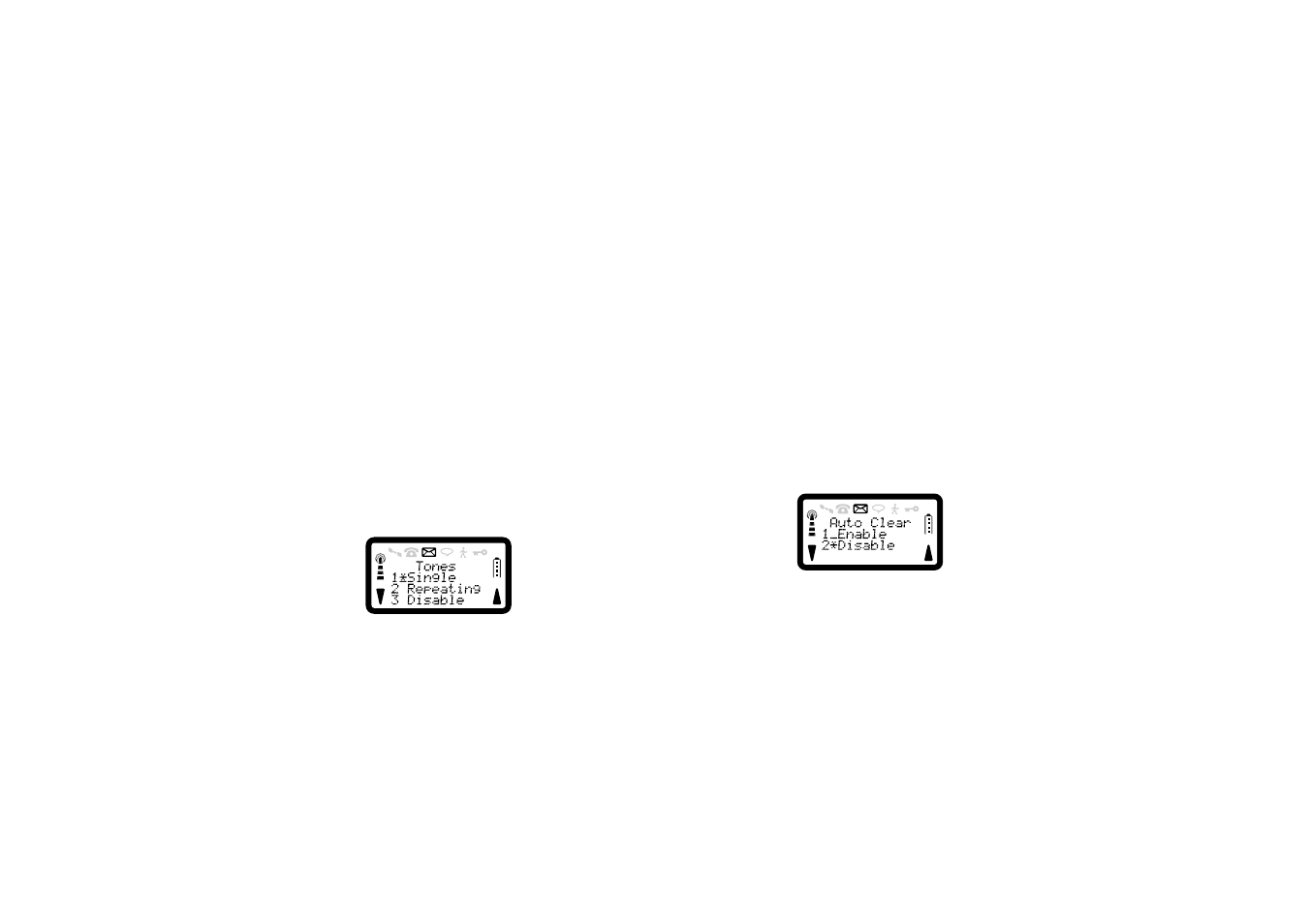 To select message tones, Clearing messages automatically | Ericsson SATELLITE R290 User Manual | Page 64 / 74