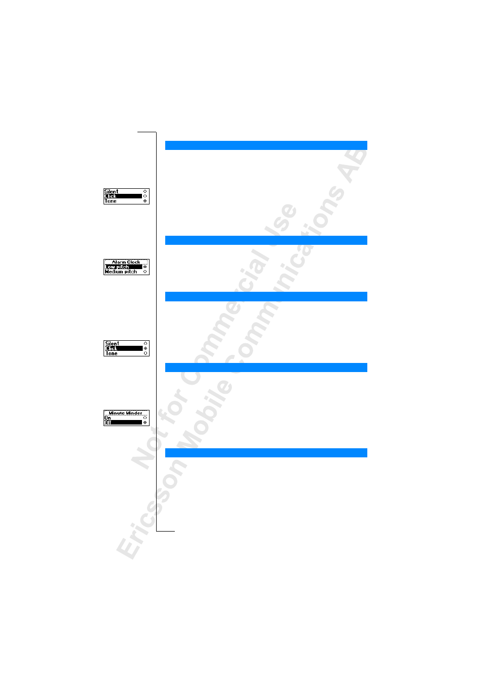 Scratchpad” on, Minute minder” on | Ericsson T28z User Manual | Page 43 / 128