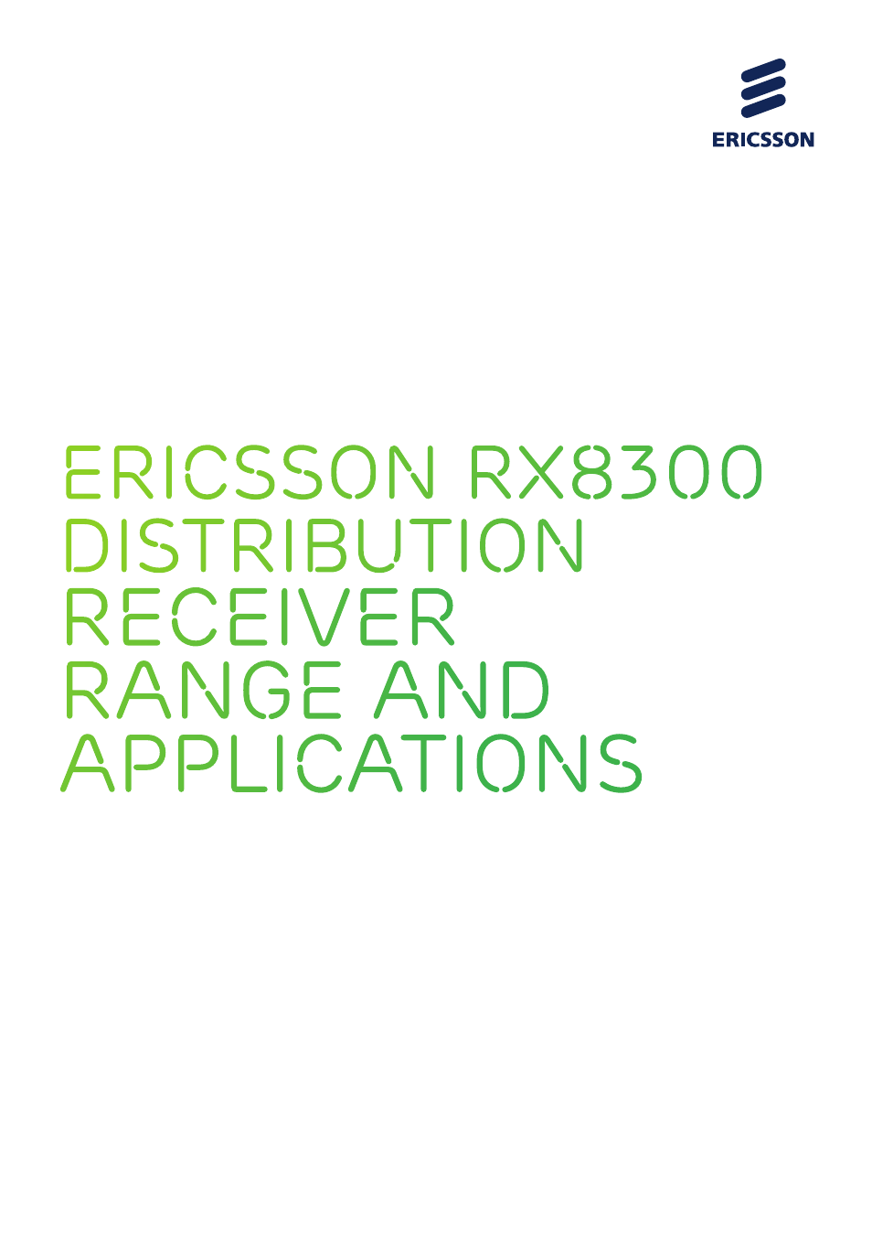 Ericsson Distribution Receiver RX8300 User Manual | 8 pages