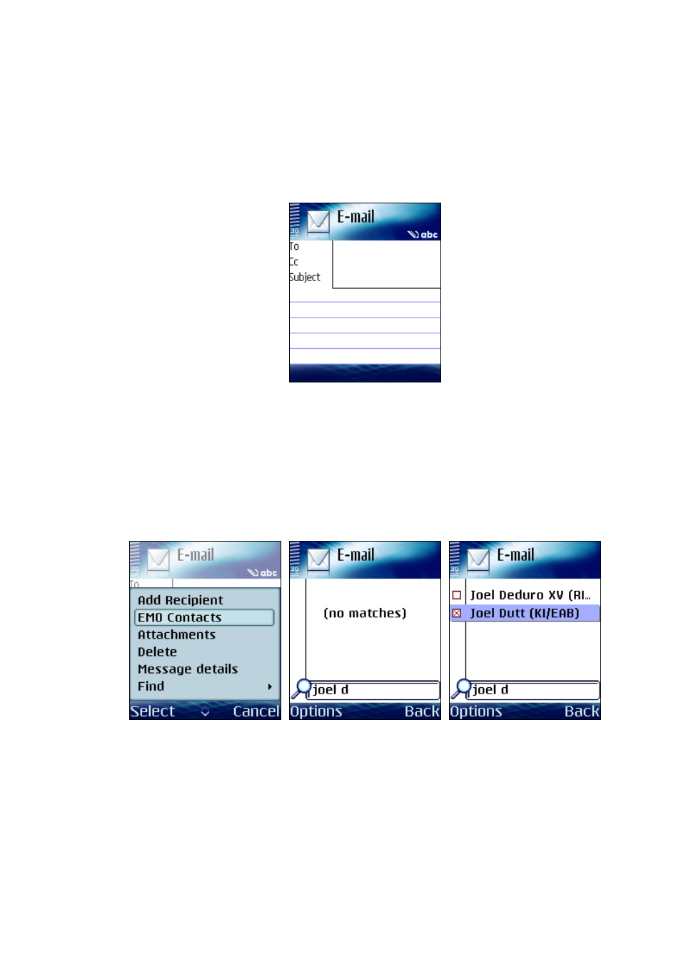 Writing a new email | Ericsson S60 User Manual | Page 22 / 28