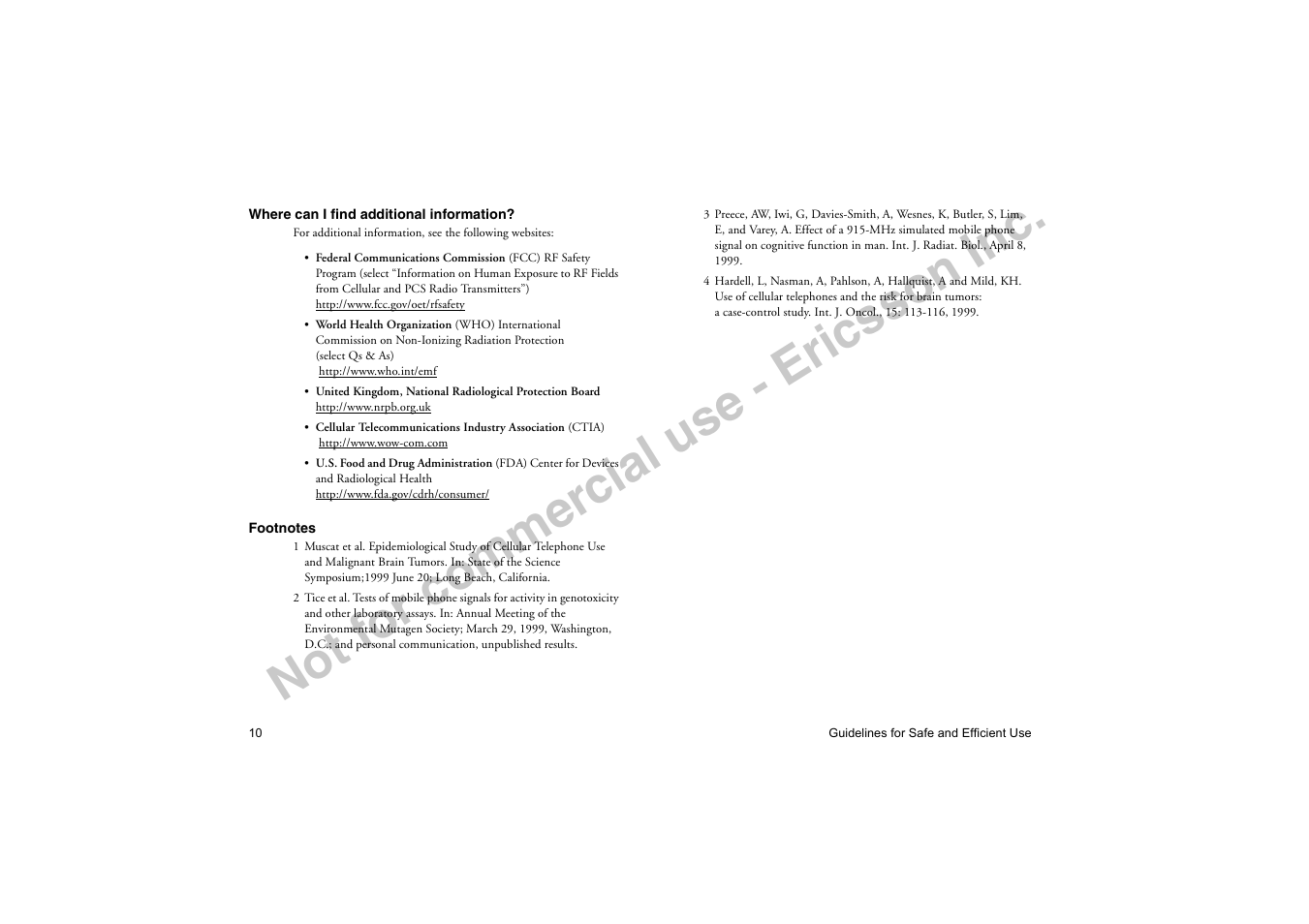 No t f or co m m er cia l u se - e ric ss on in c | Ericsson T18di User Manual | Page 14 / 84