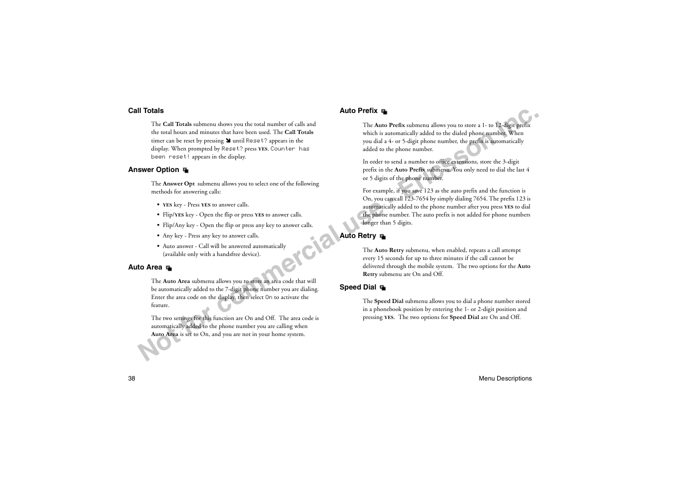 No t f or co m m er cia l u se - e ric ss on in c | Ericsson T18di User Manual | Page 42 / 84