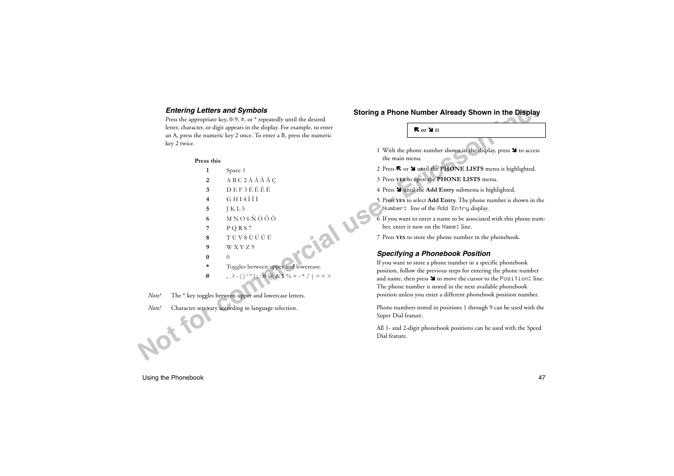 No t f or co m m er cia l u se - e ric ss on in c | Ericsson T18di User Manual | Page 51 / 84