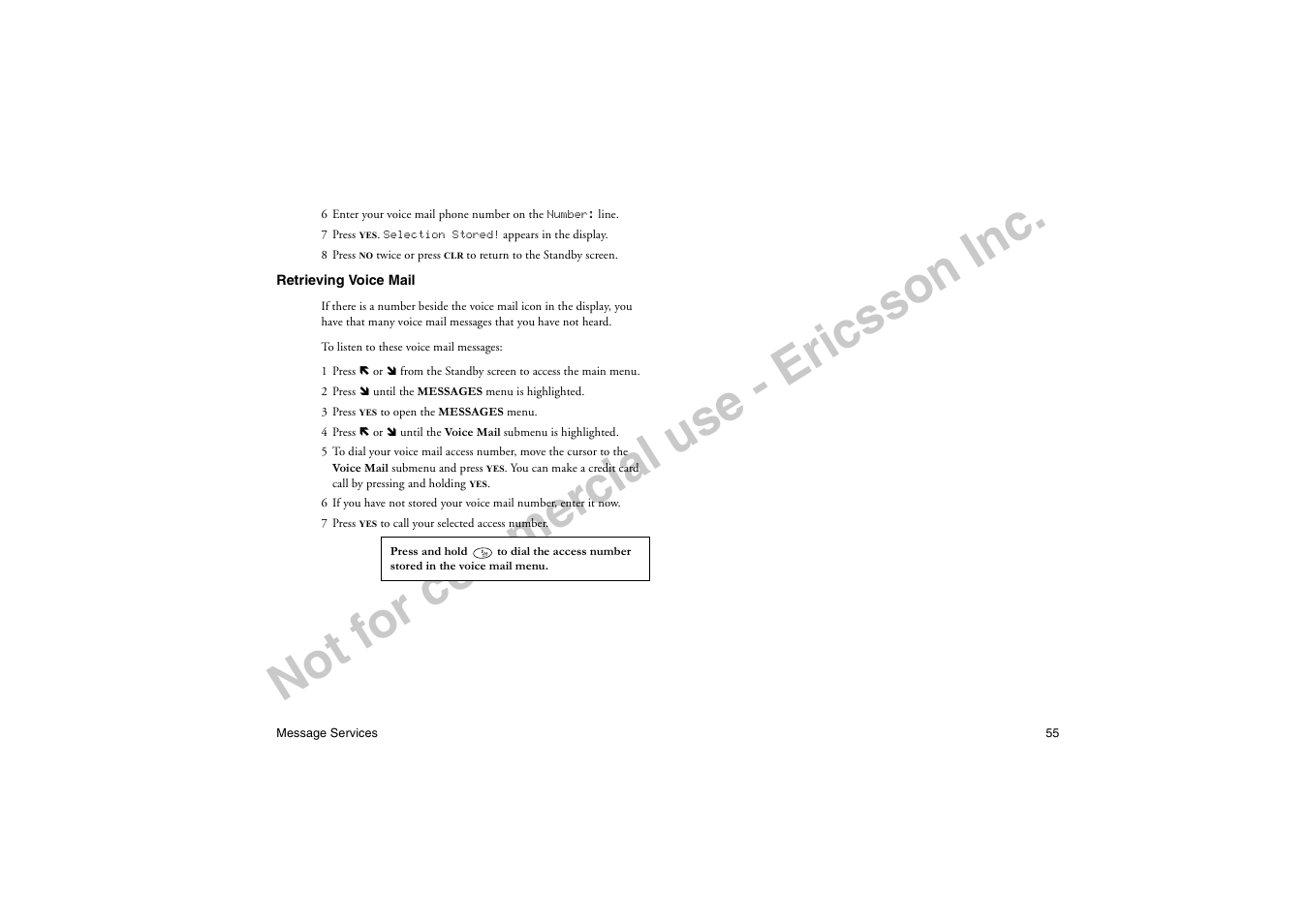 No t f or co m m er cia l u se - e ric ss on in c | Ericsson T18di User Manual | Page 59 / 84