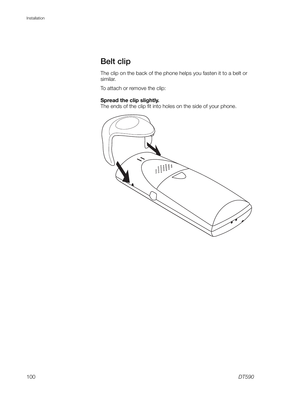 Belt clip | Ericsson DT59C User Manual | Page 100 / 108