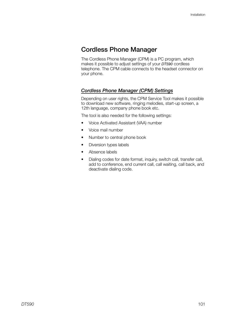 Cordless phone manager | Ericsson DT59C User Manual | Page 101 / 108