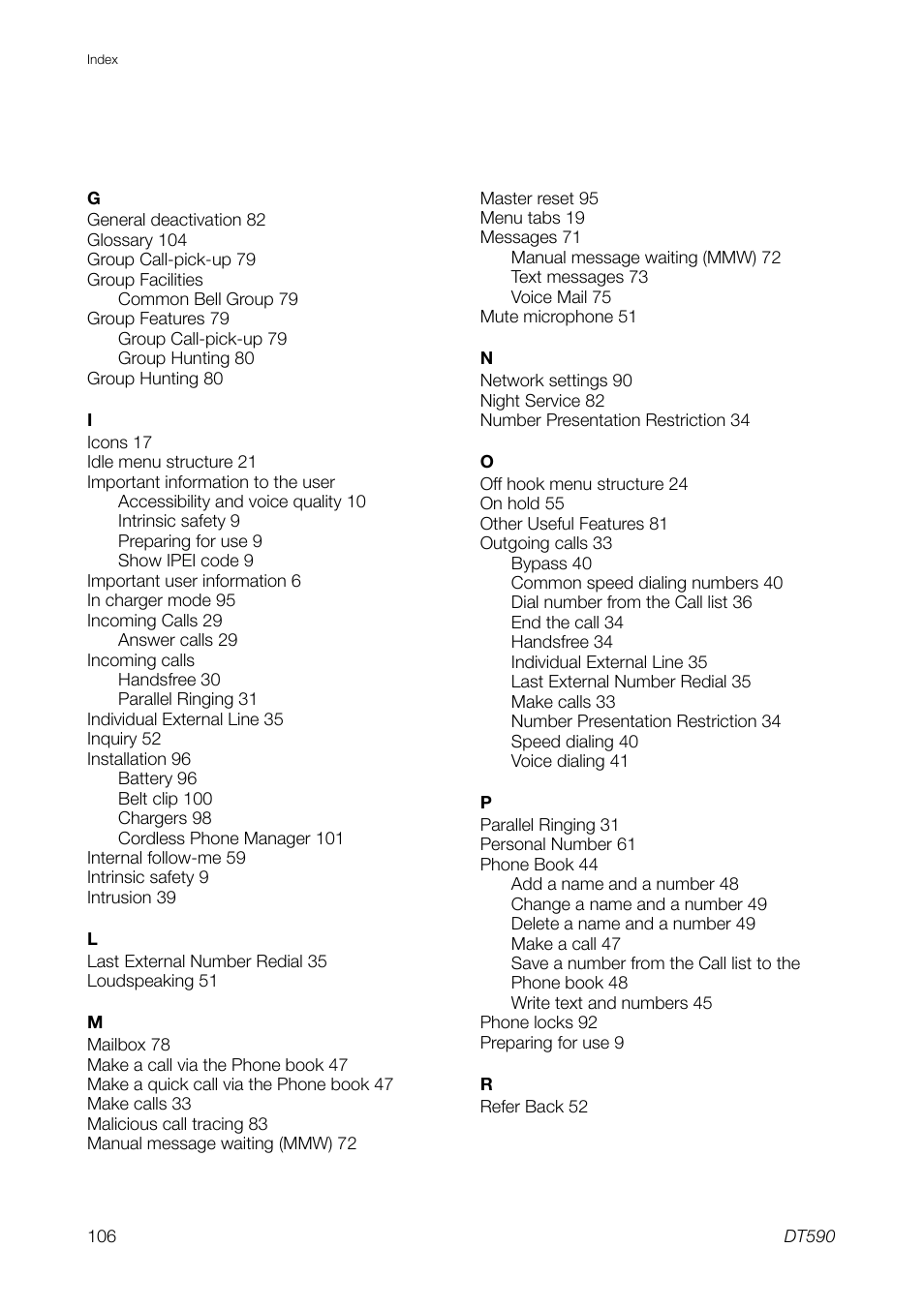 Ericsson DT59C User Manual | Page 106 / 108